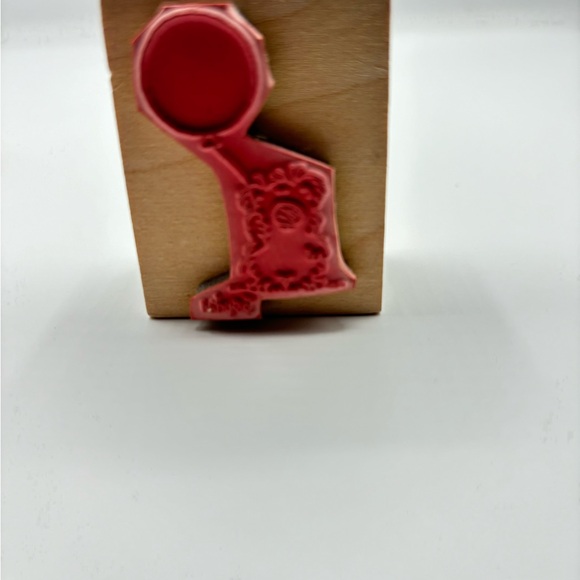 Wood Rubber Stamp Dog with Ballon vintage 1995 rare to find - Picture 3 of 4